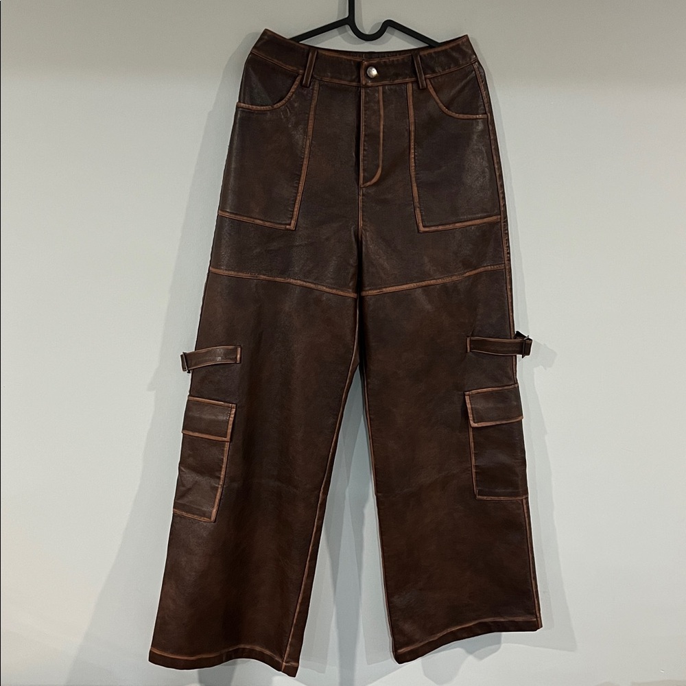 Anewsta Maillard Fashionable
Vintage Washed Out Women flare
Pants US4 Chocolate